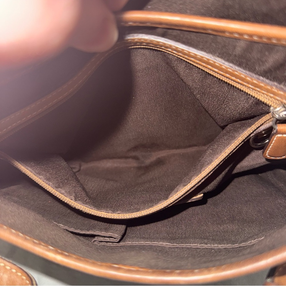 Coach 6808 Vintage Soho Tan Leather and Signature C Canvas Shoulder Tote Bag - Picture 5 of 16